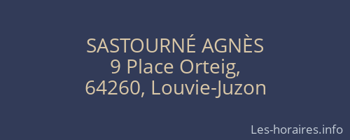 SASTOURNÉ AGNÈS