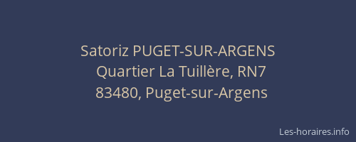 Satoriz PUGET-SUR-ARGENS