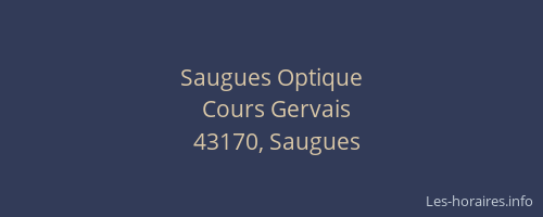Saugues Optique
