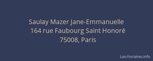 Saulay Mazer Jane-Emmanuelle