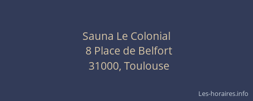 Sauna Le Colonial