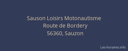 Sauson Loisirs Motonautisme