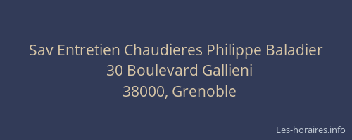 Sav Entretien Chaudieres Philippe Baladier