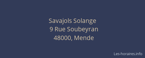 Savajols Solange
