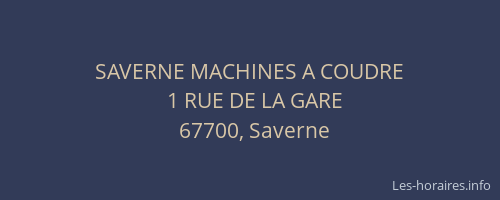 SAVERNE MACHINES A COUDRE