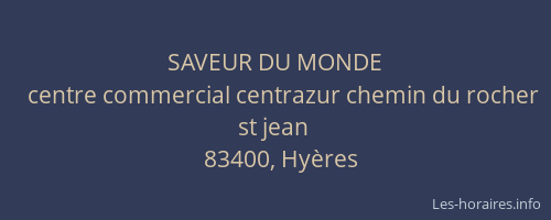 SAVEUR DU MONDE