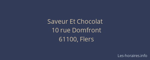 Saveur Et Chocolat