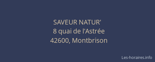 SAVEUR NATUR'