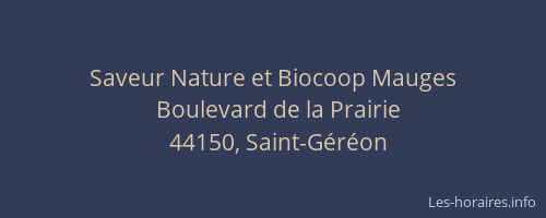 Saveur Nature et Biocoop Mauges