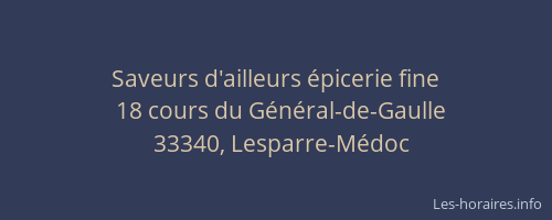 Saveurs d'ailleurs &eacute;picerie fine