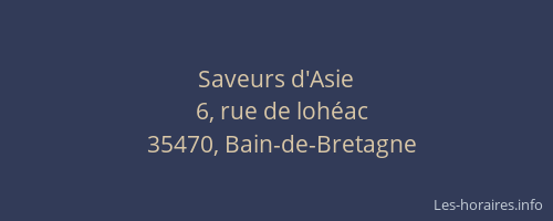 Saveurs d'Asie