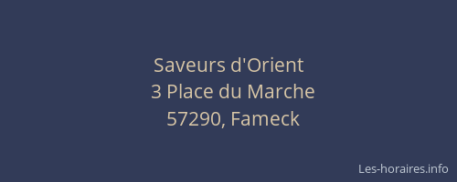Saveurs d'Orient