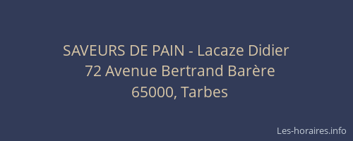SAVEURS DE PAIN - Lacaze Didier