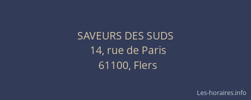 SAVEURS DES SUDS