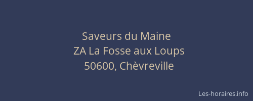 Saveurs du Maine