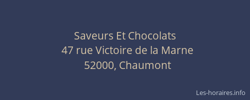 Saveurs Et Chocolats
