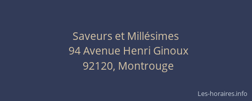 Saveurs et Millésimes