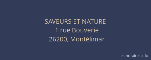 SAVEURS ET NATURE