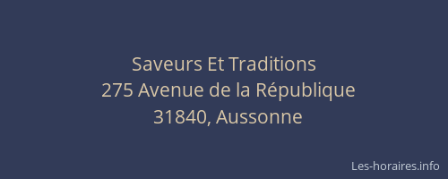 Saveurs Et Traditions