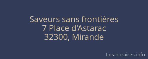Saveurs sans frontières