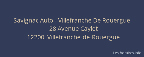Savignac Auto - Villefranche De Rouergue