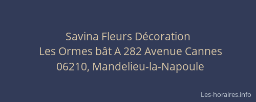 Savina Fleurs Décoration
