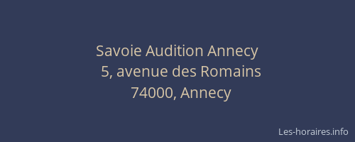 Savoie Audition Annecy