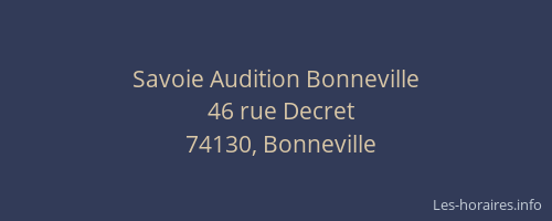 Savoie Audition Bonneville