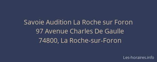 Savoie Audition La Roche sur Foron