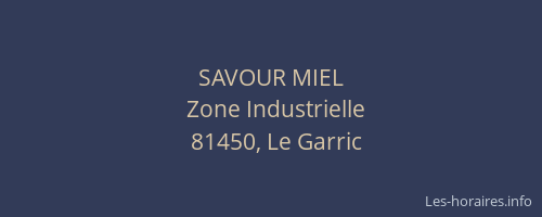 SAVOUR MIEL