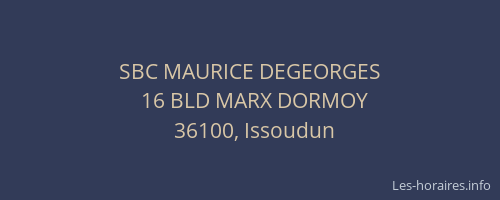 SBC MAURICE DEGEORGES