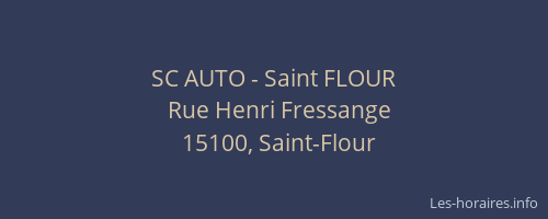 SC AUTO - Saint FLOUR