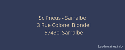 Sc Pneus - Sarralbe