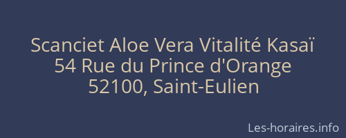 Scanciet Aloe Vera Vitalité Kasaï