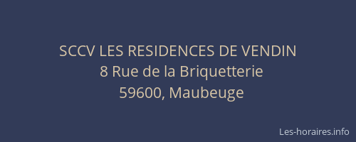 SCCV LES RESIDENCES DE VENDIN