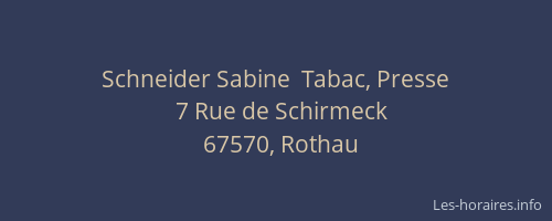 Schneider Sabine  Tabac, Presse