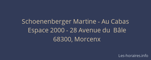 Schoenenberger Martine - Au Cabas