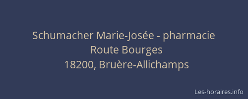 Schumacher Marie-Jos&eacute;e - pharmacie