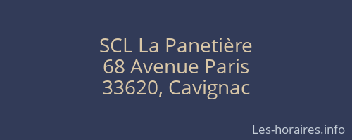 SCL La Panetière