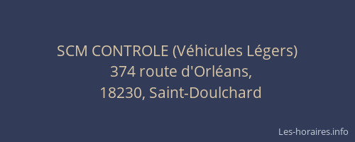 SCM CONTROLE (V&eacute;hicules L&eacute;gers)