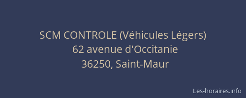 SCM CONTROLE (V&eacute;hicules L&eacute;gers)