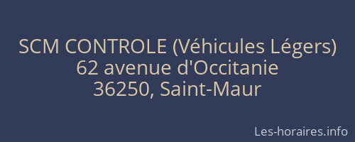 SCM CONTROLE (Véhicules Légers)