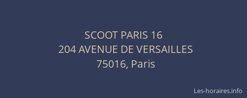 SCOOT PARIS 16