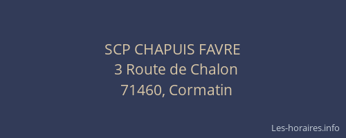 SCP CHAPUIS FAVRE