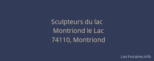 Sculpteurs du lac