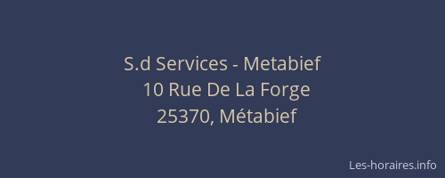 S.d Services - Metabief