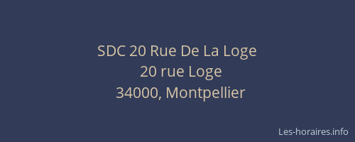 SDC 20 Rue De La Loge