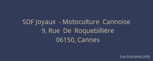 SDF Joyaux  - Motoculture  Cannoise