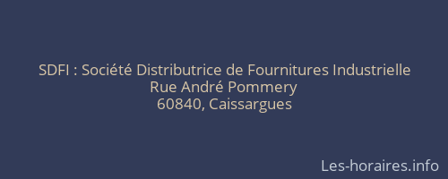 SDFI : Société Distributrice de Fournitures Industrielle