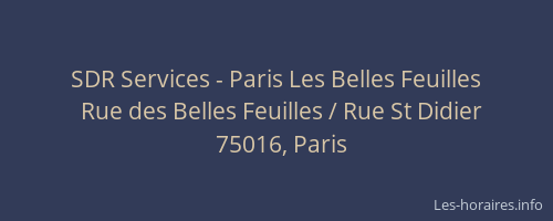 SDR Services - Paris Les Belles Feuilles